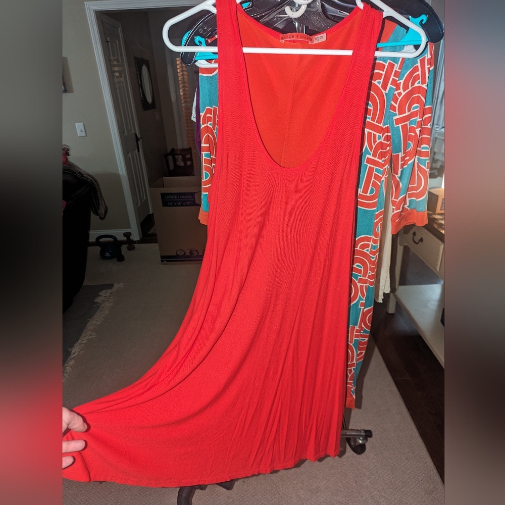 Alice+Olivia red razorback dress